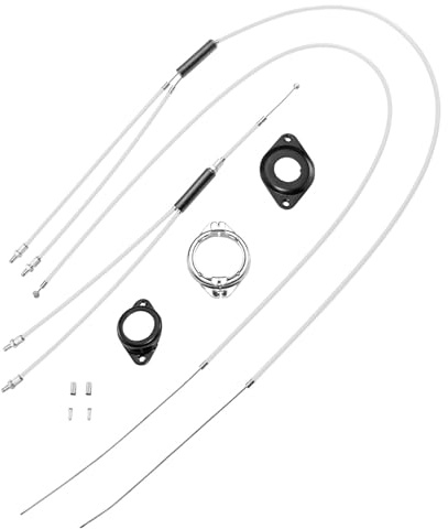 TSTRAUM BMX Gyro Bremskabel Set Komplett Vorne Hinten (Weiß) | Komplettes BMX Rotor Kabel Kit inklusive Spinner-Spezifikation. Ideal für 360-Grad-Lenkerdrehung & Freestyle-Tricks.