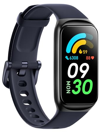 Septoui Montre Connectée Femme Homme, 1,47 Montre Podomètre Fréquence Cardiaque Tension Artérielle Sommeil SpO2 Bracelet Tracker d'Activité Étanche IP68, 100+ Sports Smartwatch, Bleu