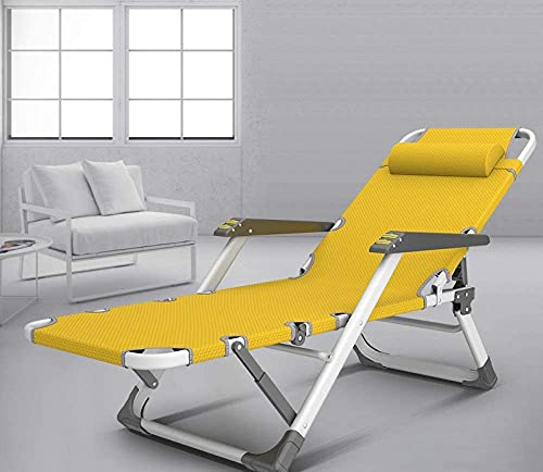 QHFTREX Klappbarer Chaiselongue-Stuhl für den Außenbereich, mit Kissen, Schwerelosigkeits-Verstellbarkeit, Liegestühle - für Büro, Pool, Garten, Campingstuhl powerfully