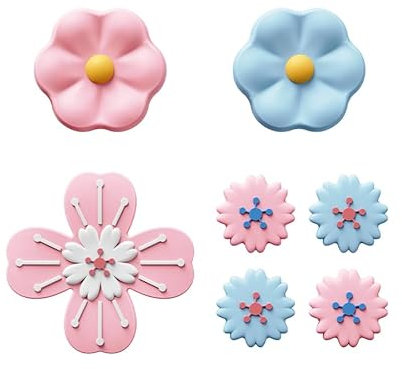 JEMDO Capuchon de poignée en Forme de Fleur Compatible avec Switch/OLED/Lite, Ensemble de Capuchons de Boutons croisés en Silicone Souple, Accessoire de Capuchon de Joystick de Bouton de clé ABXY