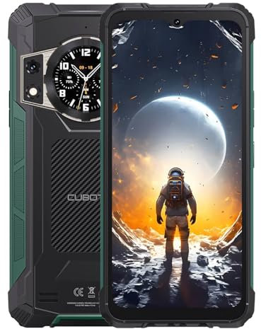 Cubot Kingkong Ace 2 - Smartphone de 6.56 HD+, 16GB (6GB+10GB) RAM y 128GB ROM, Cámara Triple 48 MP, Batería 5100mAh, Android 14, Procesador OctaCore G85, Color Negro+Verde.