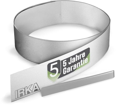 IRKA Rasenkante Metall verzinkt L5m H25cm – Flexible Beeteinfassung 1 mm stark Rasenkantenband für Garten Beetbegrenzung Beetumrandung
