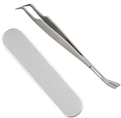 HRLORK 2 in 1 Tick Remover Professional Tick Removal Tool Stainless Steel Tick Remover Tweezers with Box for Dogs, Cats, Pet and Humans