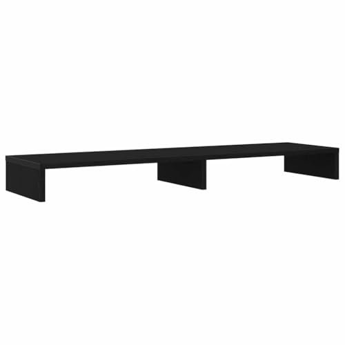 vidaXL Monitorständer Schwarz Eichen-Optik 100x27x10 cm Holzwerkstoff, Monitorerhöhung, Schreibtisch Zubehör, Schreibtischaufsatz, Monitor Erhöhung