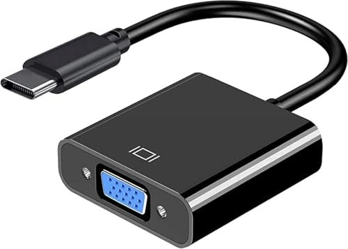 AYMBH USB C to VGA Adapter 1080P, Thunderbolt 3/4 to VGA Converter for MacBook Pro/Air, iPhone 16/15 Pro Max, iPad, Dell XPS, HP, Surface, Projector, Plug & Play, High-Speed 10Gbps Transmission