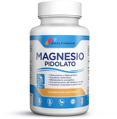 Magnesio Pidolato Integratore Puro 670mg - 120 Capsule - Contribuisce a Ridurre la Stanchezza e Sostiene Muscoli e Sistema Nervoso - Vegano