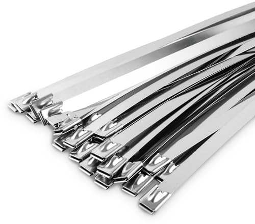 LDXDRU 200 Stück Edelstahl Kabelbinder 200 * 7.9mm, Kabelbinder Metall Rostfrei für Auspuffaufwicklung, Kabelbündelung, Gartenpflege, Fester Zaun und Markise