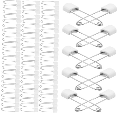 CLISPEED 100pcs Boy Girl Safety Pins Heavy Duty Fastening for Cloth Diaper Blankets Skirts Sewing Craft Outdoor Activities Decorative