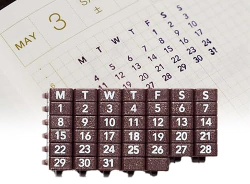 CHANGYUE Sello de calendario conectado TimeBlocks, sello de números consolidados para álbumes de recortes de plástico DIY, reutilizable y personalizable para crear meses, semanas o listas, ideal para