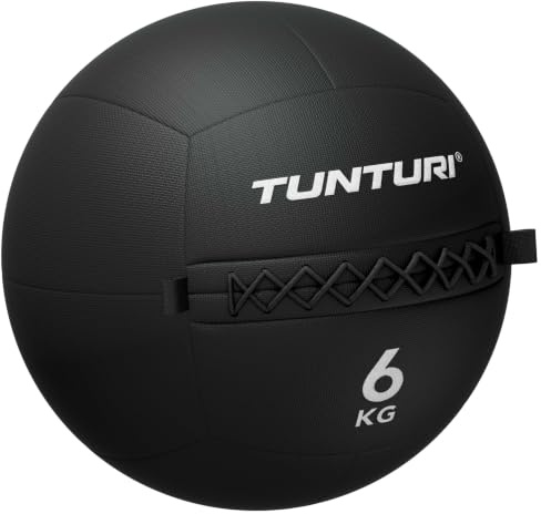 Tunturi Platinum Wall Ball - 4 kg - Noir - Application Fitness Gratuite Incluse