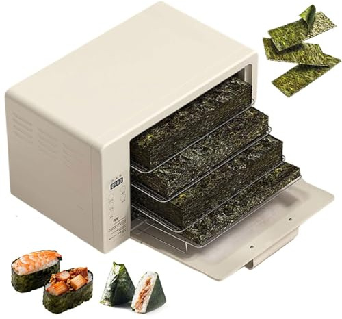 Essiccatore Elettrico per Alimenti a 4 Livelli In Acciaio Inox, Essiccatore per Alghe, Controllo della Temperatura 30-100℃, Timer 24 Ore, Vassoi Rimovibili per Nori, Verdure, Carne Secca