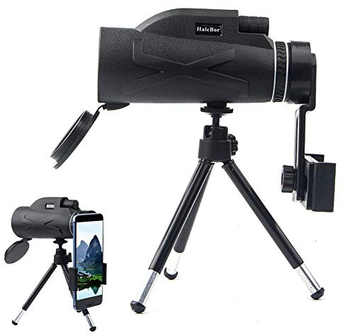 KOKIN Monokular Teleskope Zoom 80x100 Monokulare Teleskop HD Wasserdicht Stoßfest Anti-Fog Fernrohr mit Handy Halterung Stativ für Camping Vogelbeobachtung Reisen Jagd Fußballspiel Konzert Live