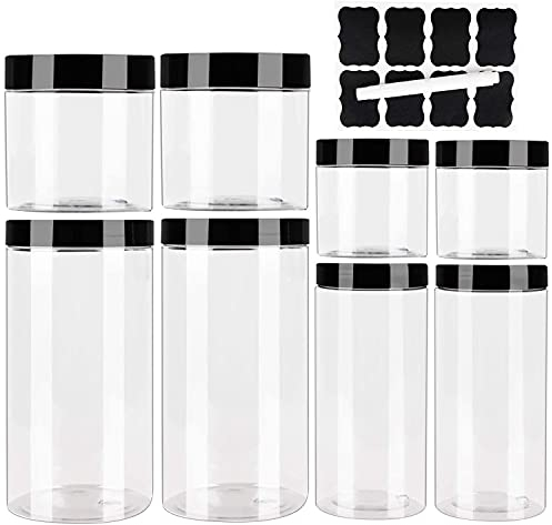Aoligei 8er Vorratsdosen Set, Aufbewahrungsbox Küche Mit Luftdichtem Deckel, Frischhaltedosen Aus Kunststoff BPA-Frei, Mit Etiketten Und Marker