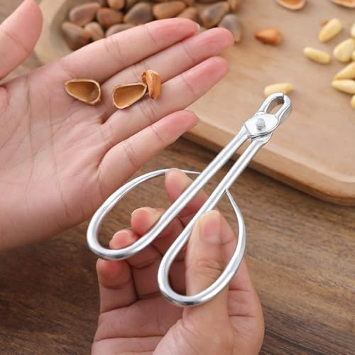 BESTonZON Pinza De Piñón Nueces con Cascara Suministros para El Hogar Peladora Manual De Melones Pistachos Sin Cascara Tarea Pesada Nueces Diarias Acero Inoxidable Productos Domésticos Abrir