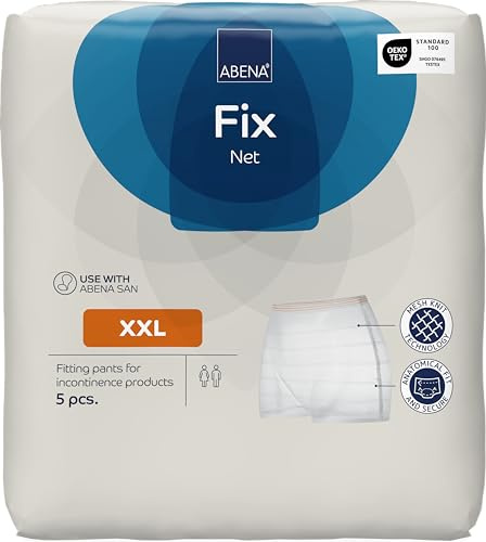 ABENA Netzhosen, Größe 2XL, 5er-Pack, Fixierhosen für Inkontinenz | OEKO-TEX Zertifiziert, Fixierhosen für Wochenbett oder Inkontinenzvorlagen, Atmungsaktiv, Waschbar