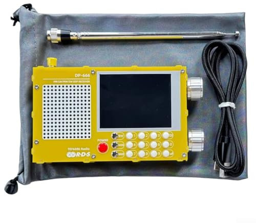 Getdoublerich DP-666 Radio, TEF6686, Full Band Radio, FM AM FM, Shortwave Radio RDS 8-inch Touch Screen High Sensitivity Radio Full Band Listening Experience(yellow)