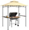 Outsunny Pavillon de Barbecue avec LED 240 x 150 x 258 cm Hydrofuge Ignifuge Pavillon de Jardin avec Toit Double Couche, étagères latérales, tonnelles avec Protection UV, Pavillon BBQ pour fête BBQ