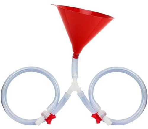 Luxylei Beer Filling Funnel with Double Header Beer Bong Funnel Portable Beer Funnel Beer Accessory Speed Drinking for Party, Bar, Festival