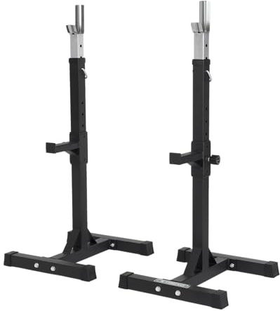 XTREXO Hantelständer 400kg Belastbarkeit – Squat Rack Verstellbar & Freistehend – Massiver Stahl – Schwarz – Für Langhantel Kniebeugen & Bankdrücken im Home Gym