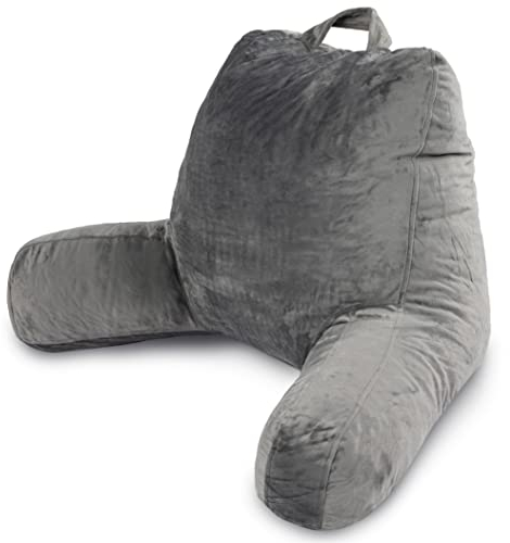 Milliard Reading Pillow with Shredded Memory Foam, Large Adult Backrest with Arms, Back Support for Sitting Up in Bed with Washable Cover (Sit up Pillow)