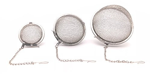 BITEYI Boule à Thé Infuseur à Thé Filtre à Thé Acier Inoxydable Passoire à épices ,avec Crochet(Lot de 3)