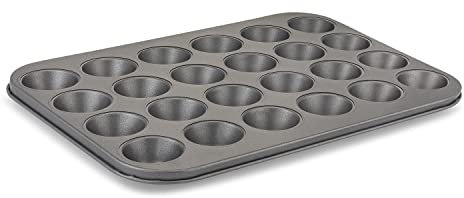 husMait Molde antiadherente para 24 magdalenas, resistente, antiadherente, para hornear mini cupcakes, magdalenas pequeñas o tartas de tamaño bocado