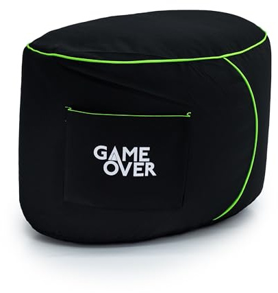 Game Over Fel Magic Video Gaming sittsäck fotpall | inomhus vardagsrum benstöd | sidofickor för kontroller | ergonomisk design för den dedikerade spelaren