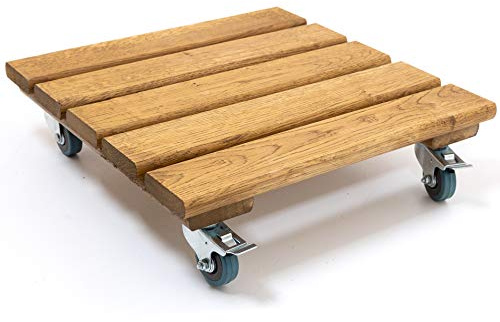Holzfee Pflanzenroller Eiche massiv Rolli S-40 | Eiche, 40 x 40 cm