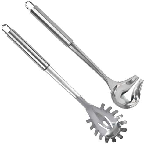 Cucchiaio per spaghetti Mestolo per spaghetti Cucchiaio per pasta Pinza per pasta Mestolo per pasta Cucchiaio per salsa Mestolo per zuppa Mestolo per salsa in acciaio inossidabile Cucchiaio per zuppa