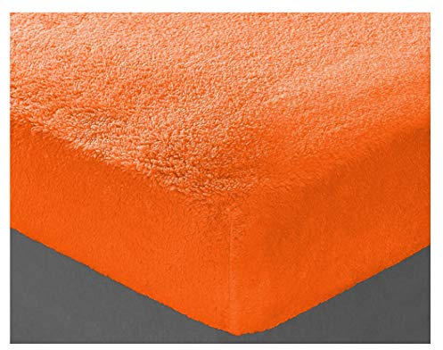 Glamptex Sábana bajera ajustable de forro polar Sherpa de 30 cm de profundidad, individual, doble, king y super (naranja, doble)