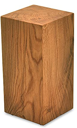 MS FACTORY Cubo in Legno di Quercia Massiccio - Cubetti di Legno Naturale Realizzato a Mano - Sgabello Legno, Colonna Decorativa, Piedistallo per Piante, Tavolino da Salotto - 15 x 15 x 30 cm