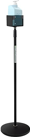 Stagecaptain DH-20BK Desinfektionsmittelständer, Halterung, Farbe: Schwarz | Ständer für Desinfektionsmittel oder Flüssigseife, Für Wandmontage oder auf Ständer, 4 Löcher für Wandmontage mit 5, Stativ
