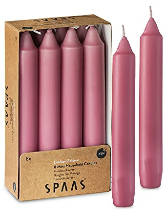 Rose Blush Taper Candles - Pack of 8 6 Candlesticks - Unscented 5 Hour Pink Candles for Valentine's Day, Wedding, Birthday Party, Home Decoration