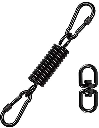 Xingsky Molla in Acciaio, Molla Altalena,Molla di Sicurezza da Soffitto, capacità di carico Fino a 250KG, con Due Moschettoni, Gancio Girevole a 360 ° per Altalena, Amaca, Yoga, Sacco da Boxe