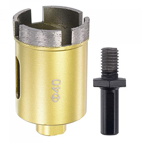sourcing map Sintered Diamond Core Drill Bits 40mm Hole Saws with M10 Arbor Adapter for Masonry Porcelain Tile Marble Concrete Stone Brick