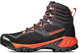 Mammut Sapuen High GTX Men | Wanderschuhe für Herren, Outdoor Schuhe für Hiking, Wasserdichte Trekkingschuhe, Gore-Tex Wanderstiefel, Atmungsaktive Bergschuhe | Black-Hot Red, 11.5