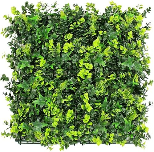 Best Artificial Living Green Wall Ivy Fern Hedging Mat 50cm x 50cm Garden (12 Mats)