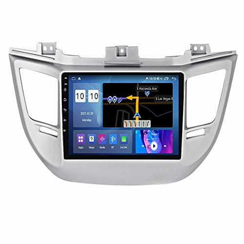 Jrkt Estéreo para Automóvil Compatible con Hyun-dai Tucson 2017 2018 2 DIN Radio Navegación GPS Pantalla Táctil IPS Reproductor Multimedia Soporte SWC 4G WiFi Car(Size:8 Core 4G+WiFi 2G+32G)