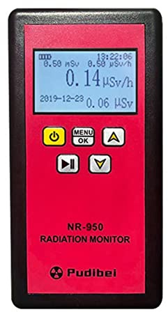 NR-950 Handheld Portable Nuclear Radiation Detector LCD Display Household Radioactive Tester Geiger Counter β Y X-ray Detection Sound Vibrations Light Triple Alarm Practical Nuclear Radiation Detector