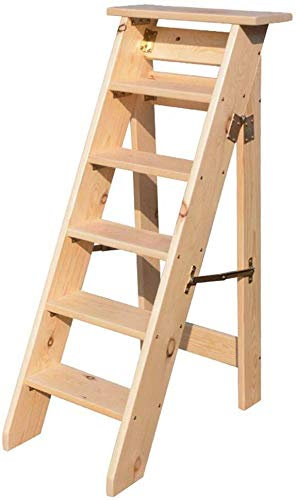 KAZUP Indoor-Kletterhocker, zusammenklappbare 4/5/6-Stufen-Tritthocker-Leiter, Haushalts-Treppenstuhl aus Eiche für Kinder und Erwachsene, leichtes Hausgarten-Werkzeug/100 cm (120 cm)