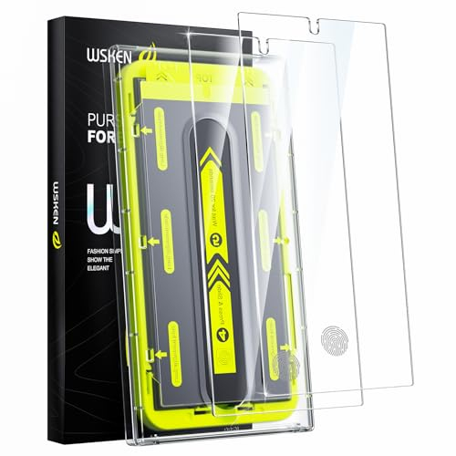 WSKEN für Samsung Galaxy S24 Ultra für Panzerglas - [Auto Staubentfernung] 9H Unzerbrechlich Militär-Hartglas Full Screen HD Klar Displayschutz Schutzfolie,Anti-Fingerabdruck,Bläschenfrei,2 Stück
