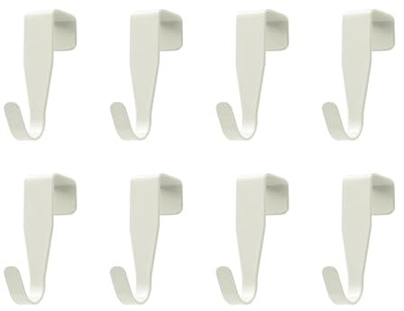 Ronoza 8 Stück Türhaken Zum Einhängen,Fensterhaken Zum Einhängen Kohlenstoffstahl,Fensterhaken für deko Ohne Bohren.(Weiß)