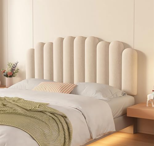 Wandkissen Bett und Wandpaneele Gepolstert Wandpolster, 10cm Dick Flanell Lesekissen Bett Bettkissen Rückenlehne, Rückenpolster Wand für Lesekissen, Kinderzimmer, Bett Rückwand ( Color : Beige , Size