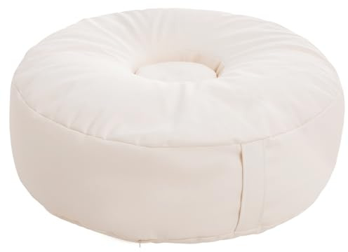 Newborn Posing Beanbag (Unfilled) for Baby Photography | 32″ Donut Style Prop Pillow | Durable Vegan Leather, Handle for Travel, Studio or Home Photos