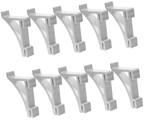 Aluminium Gefrierregalhaken 10 Stück, Silber, Stabile Ersatzhaken | 10mm Lochdurchmesser, 25mm Lochabstand, 19, 5mm Hakenabstand, Kühlschranktür Halter