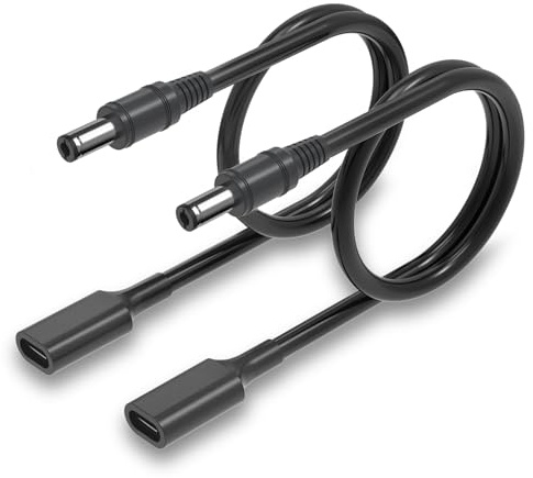 3.28Ft 5V USB C to DC 5.5mm x 2.1mm Power Cable, USB C Female to Male Plug Supply Adapter Power Cable for Camera, Power Bank, DVR, Hard Disk Box, Home Phone System, 2Pack