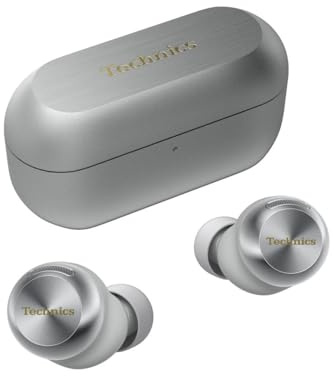 Technics EAH-AZ100E-S Kabellose Kopfhörer mit Geräuschunterdrückung, Bequeme In-Ear-Kopfhörer, Multipoint-Bluetooth, Voice Focus AI, Silber