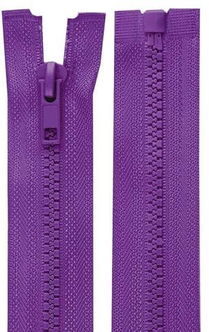 cyclingcolors 2x Cerniera Lampo n. 5 70 cm Chiusure Cursore Tirante Zip Poliestere Abbagliamento Arredamento Cucito Giacche, Viola