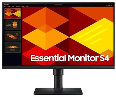 Samsung Schermo PC professionale S40GD da 24, nero, FHD 1920 x 1080, 100 Hz, piastrella IPS, HDMI, display porta, USB tipo A, orientabile, girevole e inclinabile, supporto regolabile, modalità Eye