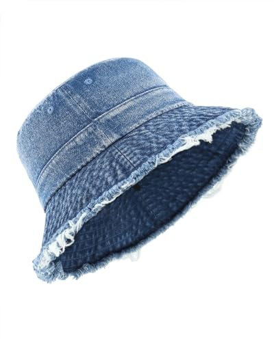 Zylioo XXL XL L M denim solhatt solhatt stora jeansmössor, justerbar packbar sommar resehattar, Mörkblå-tofs, XL-XXL